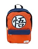 Zaino Licenza Ufficiale Dragon Ball Kanji Go - 41x31x15 cm - colore arancione e blu - con maniglie imbottite e tasca frontale - Adattabile al trolley