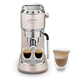 De Longhi Dedica Arte EC885.​BG, Macchina da Caffè, Espresso Manuale e Cappuccino, Sistema latte MyLatterArt, larghezza 15cm, Riscaldamento 40sec,Beige