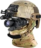 HESHS Monocular Night Vision Grade Militare Digital Vision Goggle PVS-14 Dispositivo IR Night Vision Telescope Montato sulla Testa per La Caccia, Chiaro, Bianco, Nero