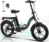 HITWAY E-Bike Bicicletta Elettrica 20 Pollice Fat Tire Bicicletta Pieghevole Bicicletta Elettrica, 250W/36V/12 Ah Batteria, Max.Electric chilometraggio può raggiungere 35-90 km