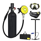 XSGDMN Mini Scuba Tank 1L Mini bombola da Sub, Bombola Subacquea Bombole da Immersione Ossigeno Bombola con 15-20 Minuti Diving Ossigeno Serbatoio Bombola Sub Respiro Sott Acqua Dispositivo,Nero