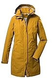 killtec Women s Parka/parka funzionale a 2 strati e 1/2 con cappuccio staccabile con zip KOS 93 WMN PRK, dark yellow, 36, 39143-000