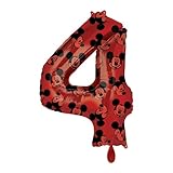 Palloncino Anagram Rosso Numero 4 Topolino 24x36. 1pz