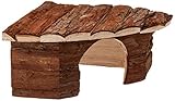 Croci Wood Corner House - Casetta per Roditori e Porcellini D India, Rifugio in legno ad angolo,Accessori per criceti e topi, 42X15X30 CM