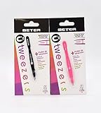 BETER-Pack pinza depilazione sopracciglia Ü Tweezers - Pinza Depilatoria Magnetica con sistema di magnete - Pinza con punta diritta e punta obliqua