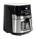 Melchioni Family | Friggitrice ad Aria Smart GINEVRA, Capacità 6,5L, Timer 1/60 minuti, con Wifi e Compatibile con Google e Alexa, Air Fryer Multiprogramma con App, 80-200°, 1600 W, Colore Nero