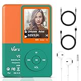 Lettore MP3, HiFi Music player, 4,6 cm Digital Audio player con radio FM/registratore vocale/video Play/testo di lettura, fino a 90 ore di riproduzione tempo, 8 GB espandibile 128 GB TF(Verde)