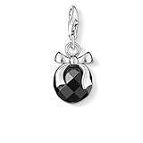 Thomas Sabo Ciondolo da Donna, Argento 925, obsidian stone bow charm