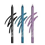 NYX Professional Makeup Epic Wear Matita in Stick a Lunga Tenuta, [Black, Turquoise, Purple], Confezione da 3