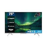 Metz Smart TV, MUD7000Z, 75"(189 cm), Direct LED 4K UHD, Google TV, HDR, Sottile, Moderno, Nero