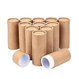 BENECREAT 12PCS 50ml Tubi di Cartone Kraft Contenitori Rotondi di Carta Kraft per Matite, tè, Caramelle, caffè, Cosmetici, Confezioni Regalo