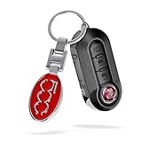 OYDDL Portachiavi universale Metallo con logo Keychain auto accessori per 500 500E 500C 500L 500X (Rosso, K)