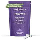 HYALUVATE ACIDO IALURONICO [3 MESI] - Integratore Capelli, Pelle e Unghie | Biotina, Zinco e Vitamina C | 90 Capsule Acidoresistenti | Vegano - STUDI CLINICI - Alternativa Acido Ialuronico compresse