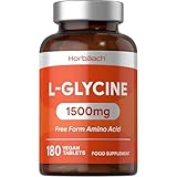 Glicina 1500 mg | 180 Compresse Vegane | Glicina Integratore ad Alto Dosaggio | Aminoacidi Essenziali Senza Lattosio, Senza Additivi, Senza Soia | Glicina Pura | Glycine Supplement | di Horbaach