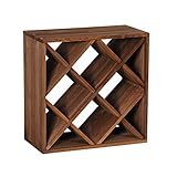 Scaffale per vino/portabottiglie System Cube 50, in legno di abete, tobacco, impilabile/espandibile – H 50 x L 50 x P 25 cm