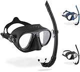 Cressi Combo Set Calibro & Corsica Maschera Sub Calibro e Snorkel Corsica, Unisex Adulto, Nero/Nero, Taglia Unica