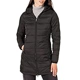 Amazon Essentials Cappotto di Piumino Leggero Impermeabile con Cappuccio (Taglie Forti Disponibili) Donna, Nero, M