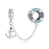 Annmors Jewelry Boat Anchor Donna Argento Ciondolo a Forma di,in Argento Sterling 925,Compatibile con Braccialetti e Collane Europei