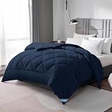 WAVVE Piumino Letto Matrimoniale 4 Stagioni 220x240 - Piumone Autunnale Invernale 220 x 240 cm - Coperta Trapunta 240x220 di Microfibra Sintetico, Blu Navy