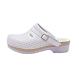 Scholl Clog Supercomfort, Zoccoli Sanitari Medicali Unisex - Adulto, Bianco, 43 EU