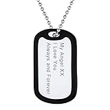 Supcare Collana Personalizzata Uomo, 05 Stile Targhetta Collana Piastrina Militare Personalizzabile con Silicone, Argento Collana con Incisione Personalizzata, Idee Regalo Papà Ragazzo