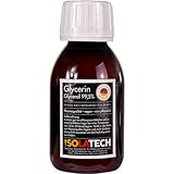 ISOLATECH Glicerina 99,5% - 100 ml - Grado farmaceutico - Made in Germany - 99,98% di pura origine vegetale - Glicerolo liquido trasparente - Flacone da 100 ml (contenuto 120 g)