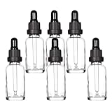 YIZHAO Trasparente Bottiglie Contagocce Vetro 30ml, con Pipette Contagocce Vetro,per Oli Essenziali, Aromaterapia, Laboratorio, Fragranze, Cosmetici, Viaggio - 6 Pcs