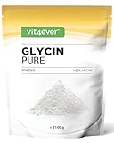 Glycine Pure - 1100 g (1,1 kg) di polvere pura senza additivi - Con misurino - 100% aminoacido glicina - Vegan