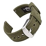 Archer Watch Straps | Cinturini Ricambio da Polso a Sgancio Rapido in Tela per Orologi e Smartwatch, Uomini e Donne (Verde Oliva Chiaro, 18mm)