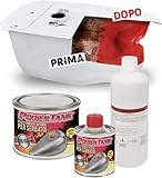 POWER TANK - Trattamento Serbatoio Moto (8/10 Litri) Kit Piccolo Small 350 gr per interno Serbatoi Elimina la Ruggine Ripara Protegge Arrugginito da Moto Vespa Ciao Ciclomotore d Epoca con Antiruggine