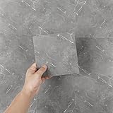 Hode 24 Pezzi Piastrelle Adesive Cucina Bagno Grigio Marmo, 15x15cm Adesivi per Piastrelle, Mattonelle Adesive Cucina, Decorazione Impermeabile PVC