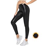 Getervb Leggings Pelle Donna Push Up Vita Alta Leggins in Ecopelle Sexy Pantaloni Collant Leggins Similpelle Opachi Elastici