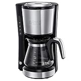 Russell Hobbs Macchina Caffè Americano Mini - Con Filtro per Estrazione e Aroma Ottimali - Design compatto: Max 5 tazze; Caraffa in Vetro da 0.6 L; Filtro Permanente; Piastra riscaldante, 24210-56