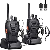 Walkie Talkie 2pz Ricaricabile Lunga Distanza 16 Canali VOX CTCSS/DCS Due-Via Radio FM Ricetrasmettitore Portatile Professionali Walkie Talkie con LED Luce Auricolare ed Auricolari Originali