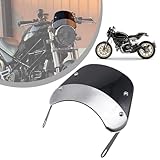 IUVWISN Cupolino Moto Cafe Racer,Parabrezza Moto Retrò,Parabrezza e Deflettori per Moto Compatibile con 5"-7" Fari Rotondi Nero