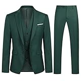 YOUTHUP Abito da Uomo 3 Pezzi Abiti Eleganti in Puro Colore Slim Fit Blazer Gilet Pantaloni