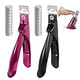 2 Pezzi Tagliaunghie Professionale in Acciaio Inox, Taglia Unghie per Mani con Misuratore Magnetico, per Unghie Finte, Tip in Gel per Unghie, Artificiale Manicure Trimmer