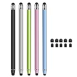 Kafeiya 5 Pezzi Penna Touch,2 in 1 Pennino Capacitivo Universale,per Tablet,i-Phone,i-Pad,Galaxy, GPS Auto,Android e Altri Touch Screen(5 Colori)