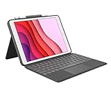 Logitech Combo Touch per iPad (7a, 8a e 9a generazione) Custodia con trackpad di precisione, tastiera retroilluminata simile a quella di un laptop, Smart Connector, Layout Italiano QWERTY - Grigio