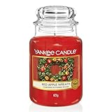 Yankee Candle Candela profumata in giara grande, Red Apple Wreath, Durata Fino a 150 Ore