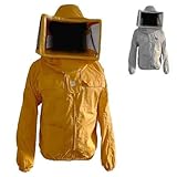 URBANSBEE Giacca Apicoltore Cotone Professionale per Tuta Apicoltura con Quadrato Cappello Maschera Velo Beekeeping Jacket Apicoltori Camiciotto Protezione