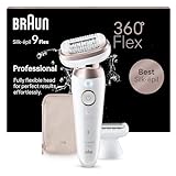 Braun Silk-épil 9 Flex Depilatore Donna, Epilatore Elettrico Donna Con Testina Flessibile a 360° Per Epilazione Semplice, Wet & Dry, Pelle Liscia a Lungo, 9-030 3D, Bianco/Rosa