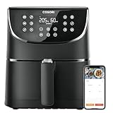 COSORI Friggitrice ad Aria Smart Senza Olio, Air Fryer da 5,5 Litri, 11 Programmi & WiFi Controllo, Modalità di Preriscaldamento & Mantenimento in Caldo, 100 Ricette Italiane, 1700W