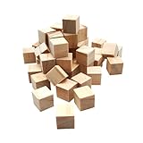 50 PZ Cubi Legno da Decorare – Cubetti 15x15x15 mm in Pino Naturale Grezzo DIY Fai da Te, Stampi, Arte e Artigianato, Puzzle e Numeri