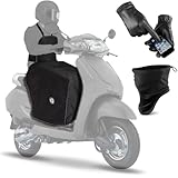 AL Helmets - Kit Coprigambe Scooter Universale Impermeabile con Imbottitura Termica, Scalda Collo e Guanti Touch Screen