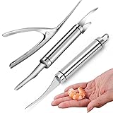 SVOCK 3 Pezzi Shrimp Peeler, Set di Coltello Gamberi All In 1, Coltello per Gamberi in Acciaio Inox, 5 In 1 Pela Gamberi, Forbici di Gamberetti Sbucciati per Prodotti Come Gamberi e Pesce