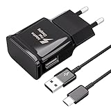 Caricabatterie Veloce per Samsung, Caricatore Rapido Adattativo USB con Cavo di Ricarica USB di Tipo C per Samsung Galaxy S21, S20, S10, S10e, S9, S8, A13, A30, Note 9, Caricabatterie Tablet USB C