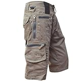 MJGkhiy Pantaloncini Cargo Uomo Lavoro Estivi Pantaloncini Tattici con Multi-Tasca Eleganti Pantaloni da Lavoro Corti Taglie Forti Bermuda Cargo Uomo Militari Baggy Cargo Shorts