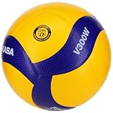 MIKASA Pallone Volley Gara V300W, Unisex Adulto, Blu/Giallo, 5