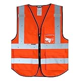 Salzmann 3M Gilet di sicurezza ad alta visibilitá - Gilet multi-tasche riflettente con cerniera - Realizzato con nastro riflettente 3M